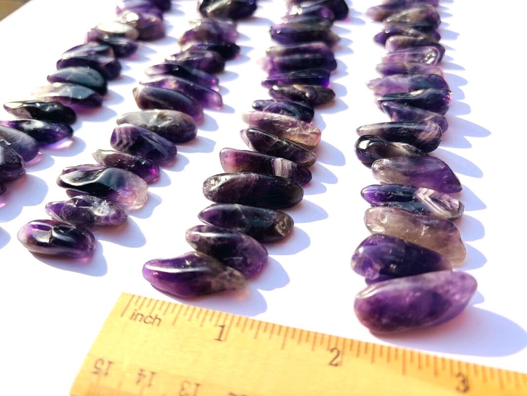 100pcs Bulk Amethyst Deep Purple Gemstone Point Best Gem Quality Polished Pieces