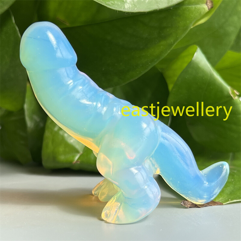 3.9″ Hand Carved Opalite Male Penis skull quartz crystal skull Healing Decor 1PC