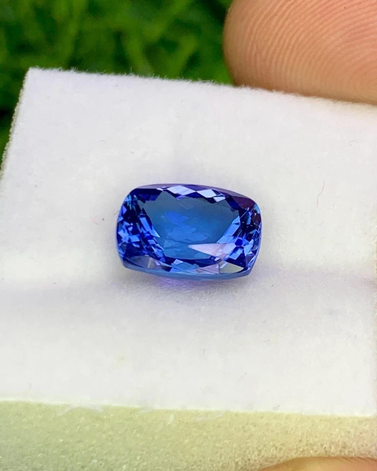 Certified Tanzania Tanzanite Flawless Blue 8.86 Ct+ Loose Cushion Cut Gemstone