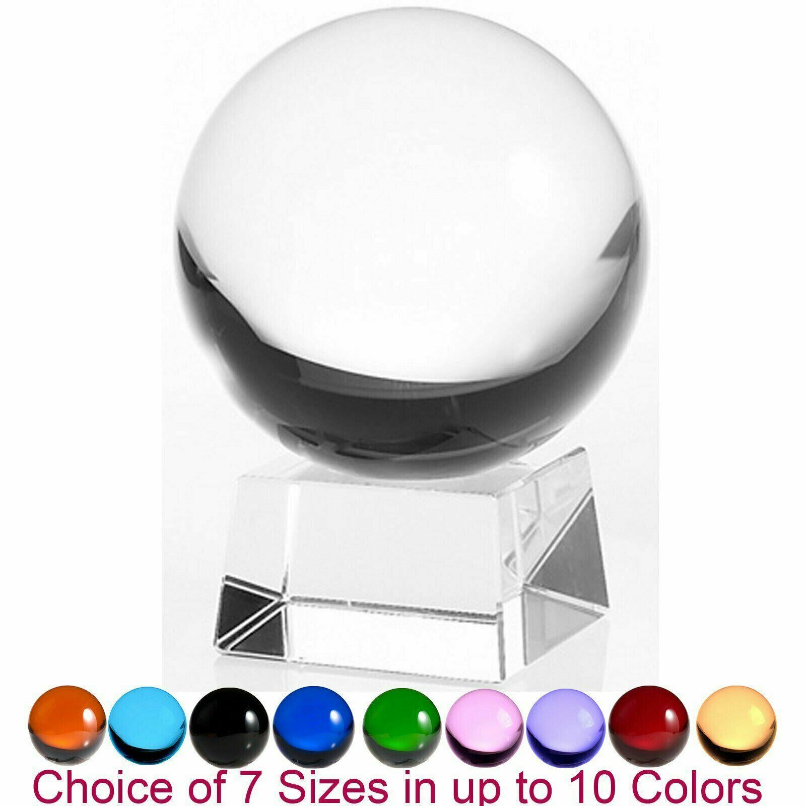 Amlong Crystal Sphere Crystal Ball with Angled Crystal Stand Engraving Feng Shui