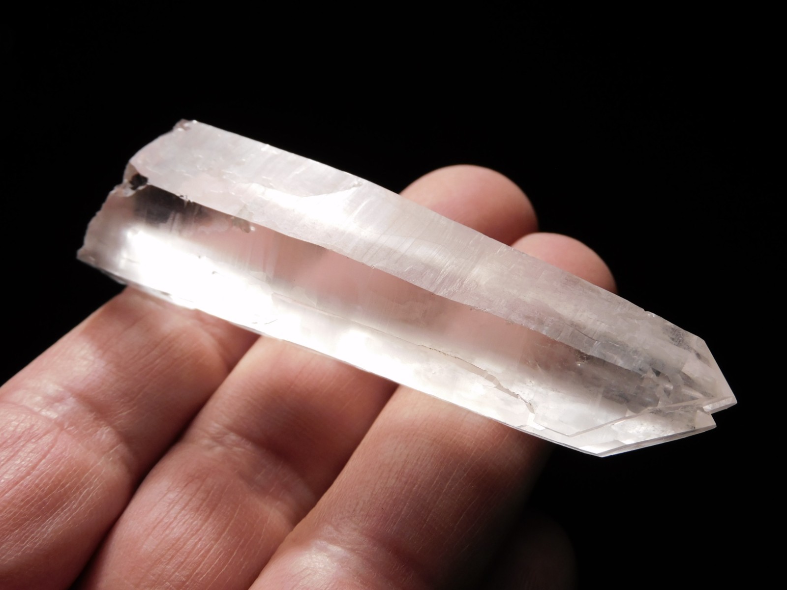Long! Translucent! QUARTZ Crystal TWIN 100% Natural Brazil 46.1gr