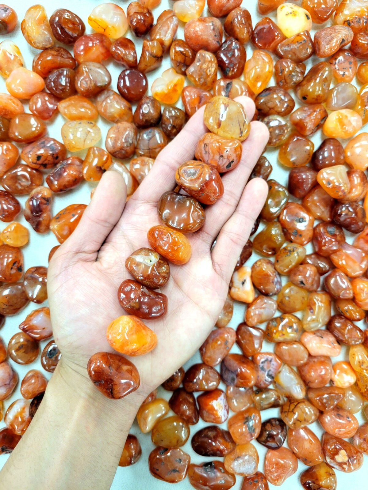 Tumbled Carnelian Crystal Stones size SMALL 1/2 inch to 1 inch