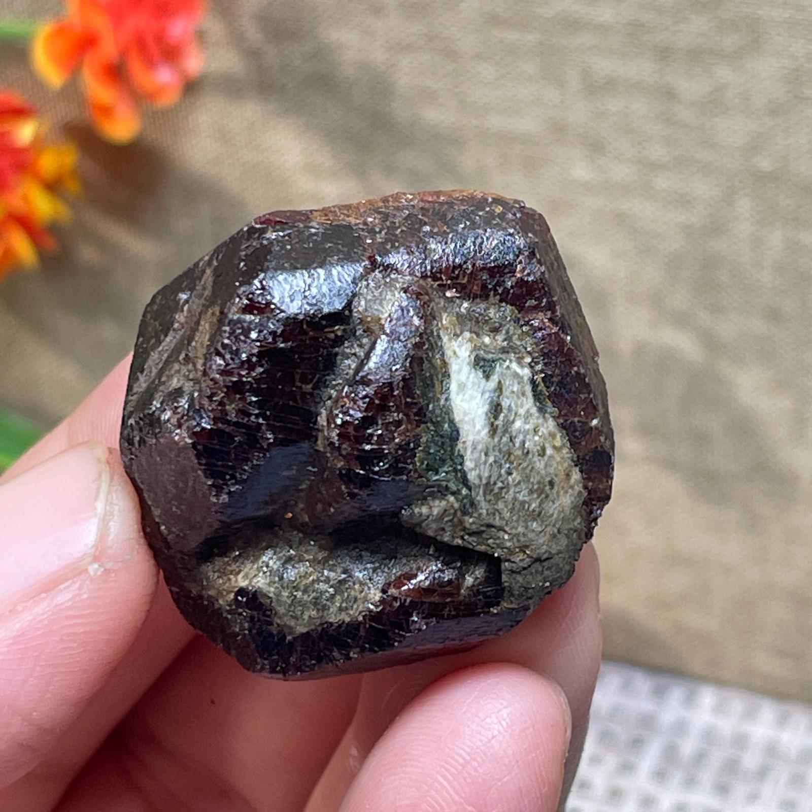Top Red Garnet Crystal gemstone rough stone mineral specimen 38g A13
