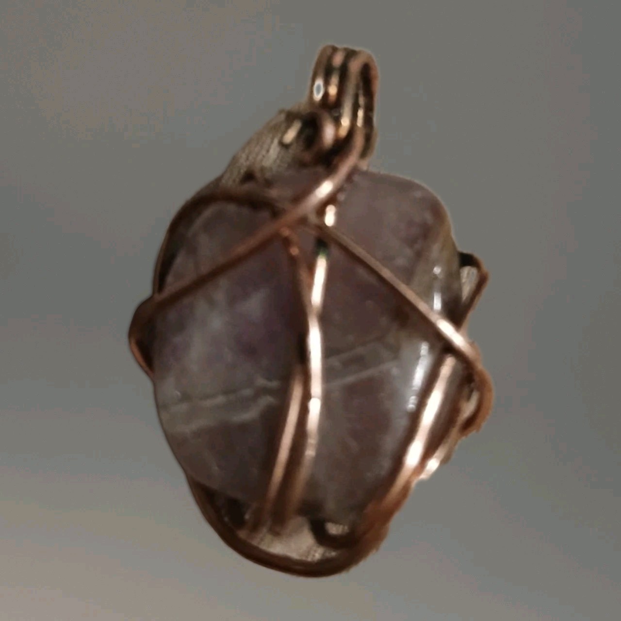 Tumbled Jasper Crystal, Brass Wire Pendent Aprx 1.5″