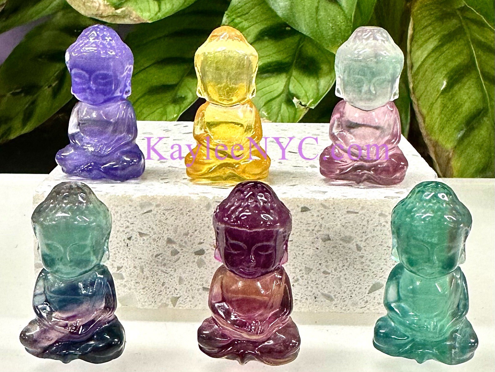 Wholesale Lot 6 PCs 4cm Natural Candy Fluorite Guanyin Crystal Healing Energy