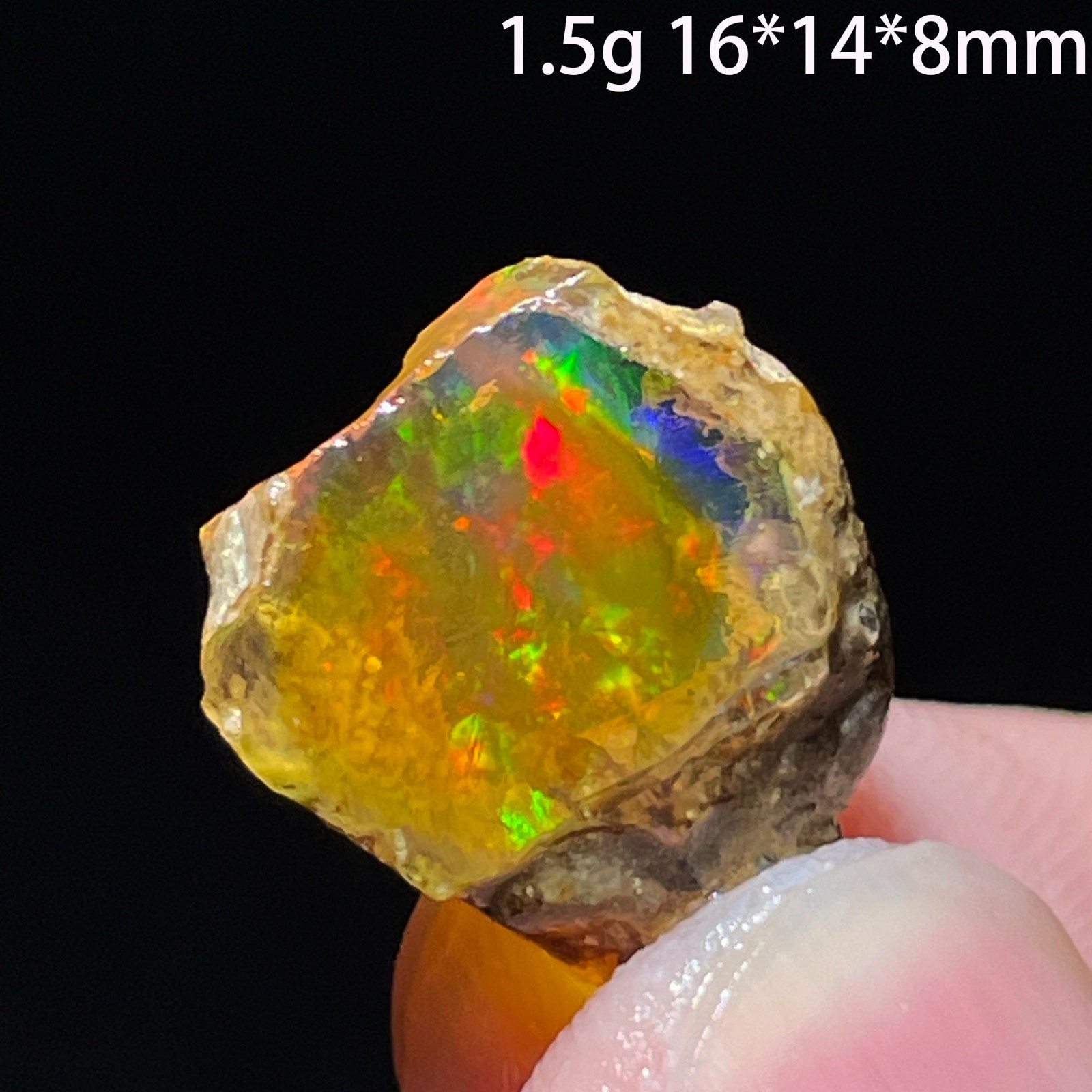 Natural Colorful Ethiopia Opal (Need water) Gem Mineral Specimen (Need lighting)