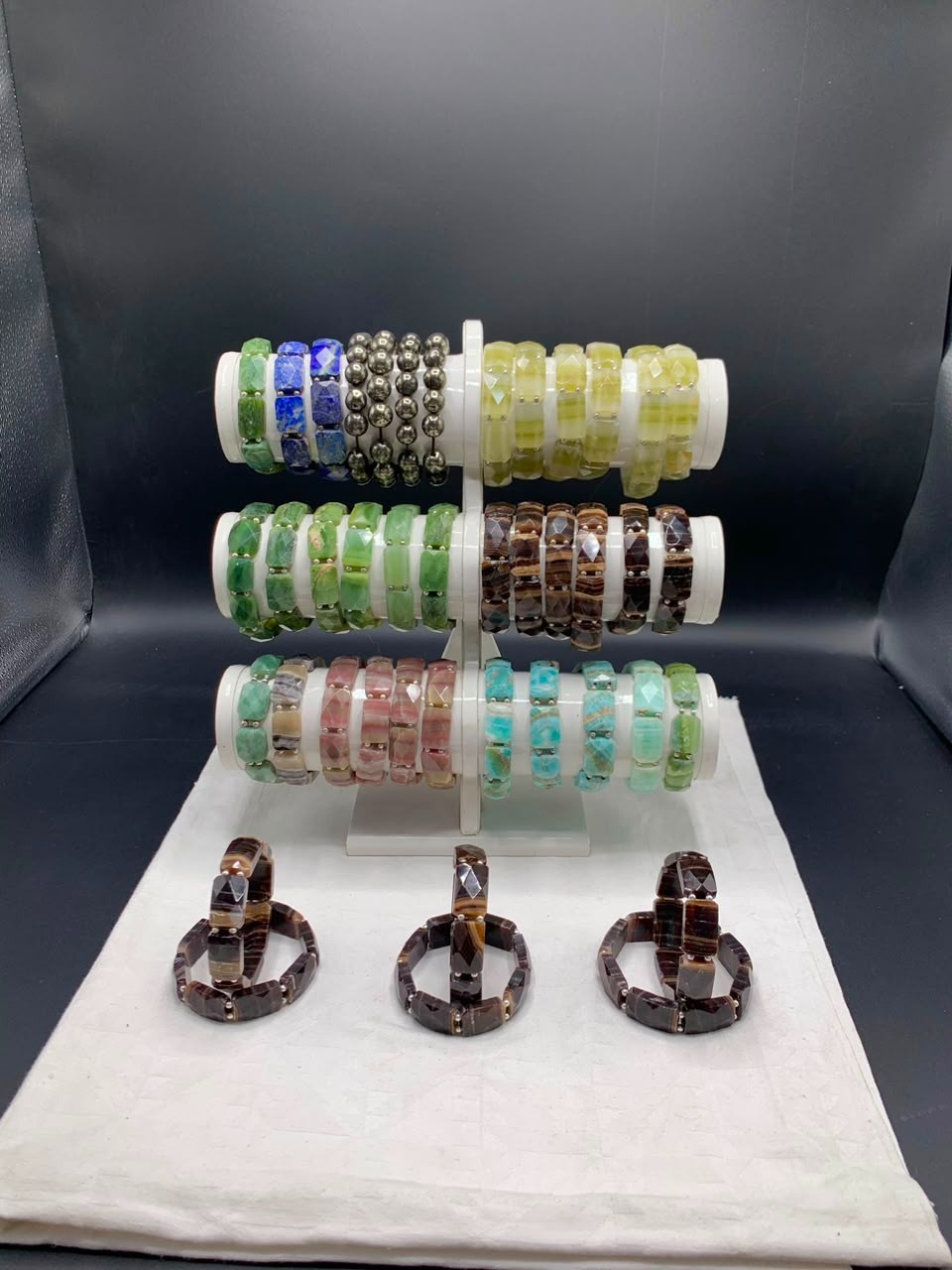 Natural Gemstone Bracelet Lot Mixed Stone Bracelets Amazing Colors
