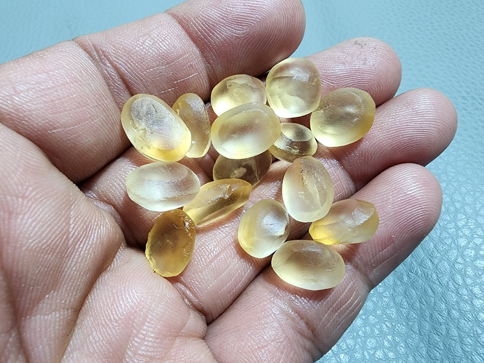 15pcs Top A+ Golden Citrine Topaz 10-13 MM Faceted Oval Cabochon Loose Gemstone