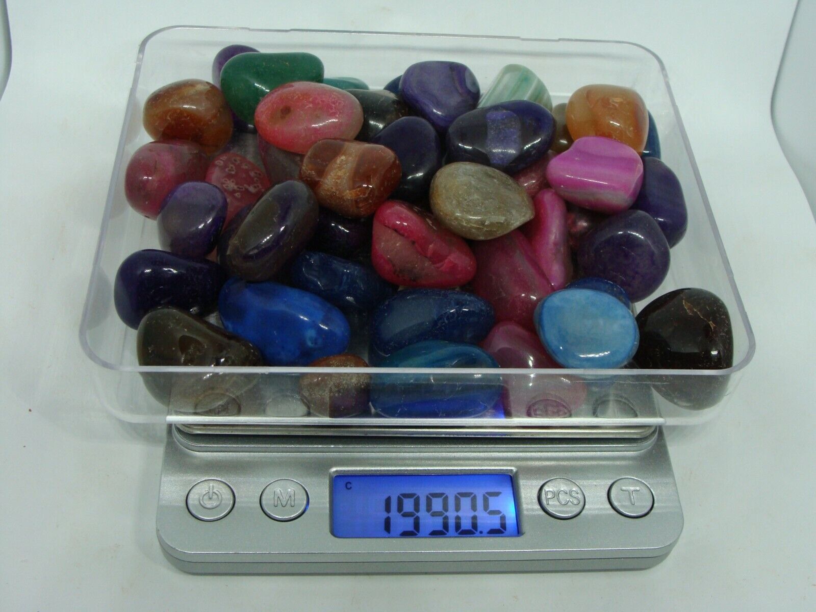1900 Carats Natural Polished Small Mixed Tumble Stone Genuine Rock Gem Size #6