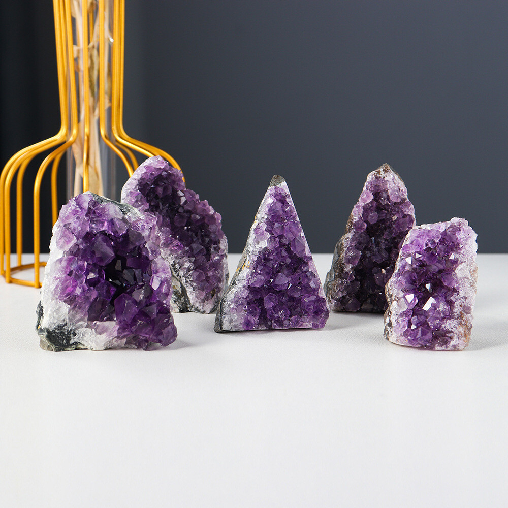 Natural Amethyst Quartz Geode Crystal Cluster Healing Specimen Decoration DIY