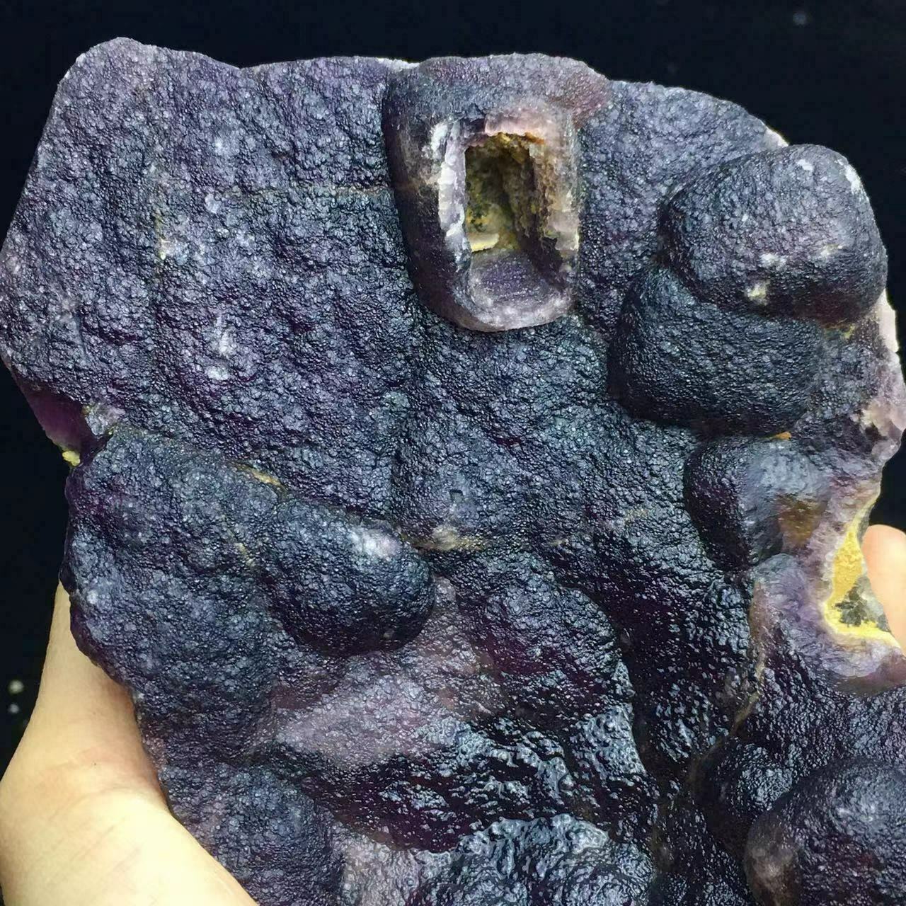 619g Translucent Deep Purple Spherical Fluorite Crystal Cluster Mineral Specimen