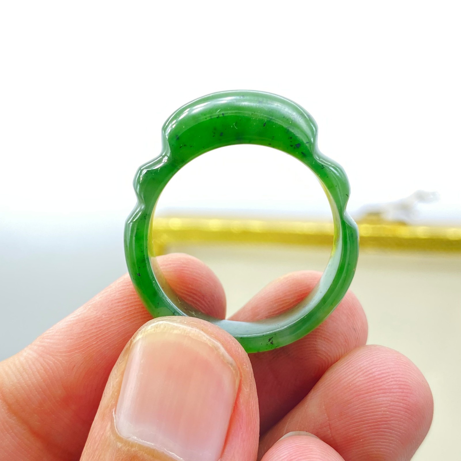 Top Grade Nephrite Jade Jewelry Set Bangle Infinity Pendant Earrings Rings