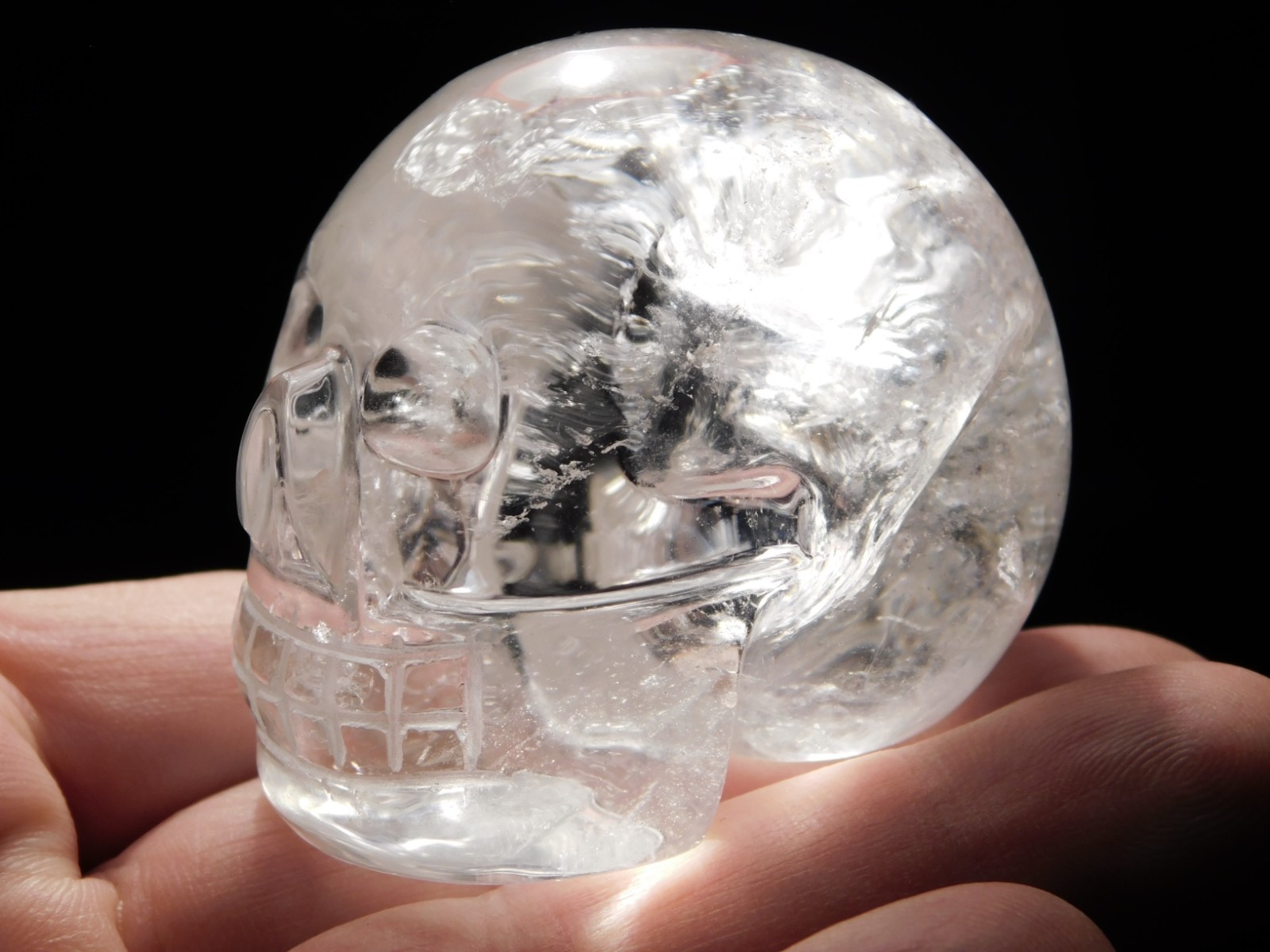 wOw! VERY Translucent Quartz Crystal SKULL Brazil 178gr