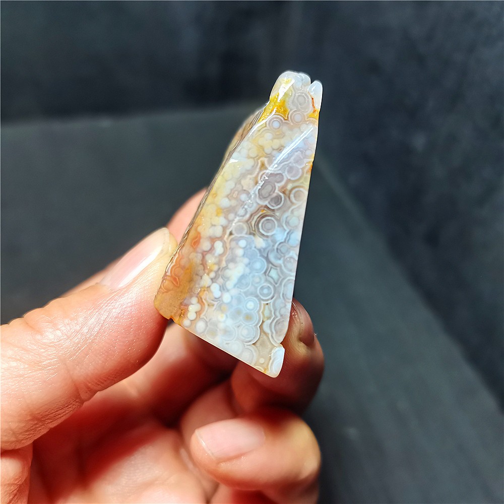 Rare 40G Natural Polished Orbicular Ocean Jasper 8th Vein Reiki Healing WYY3999