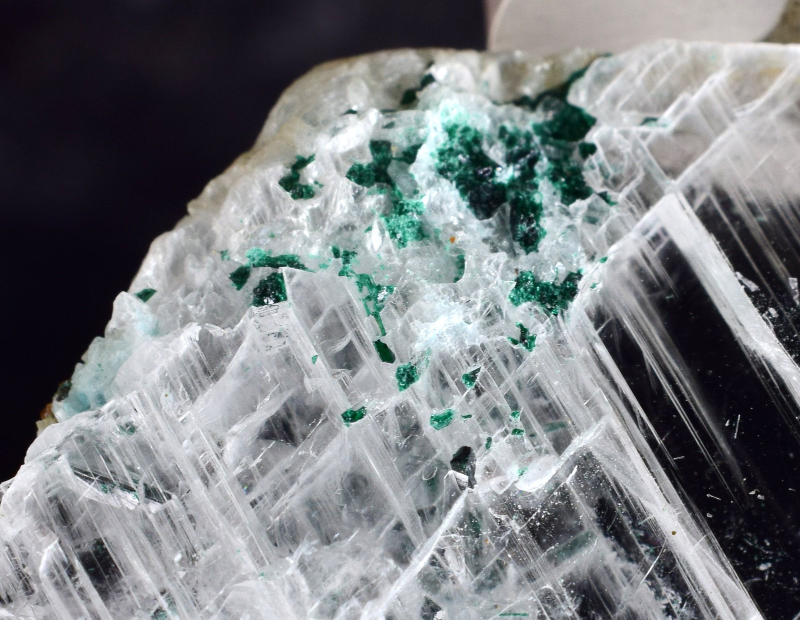 4.6cms GEM ATACAMITE INSIDE SELENITE CRYSTAL LILY MINE PERU TB179