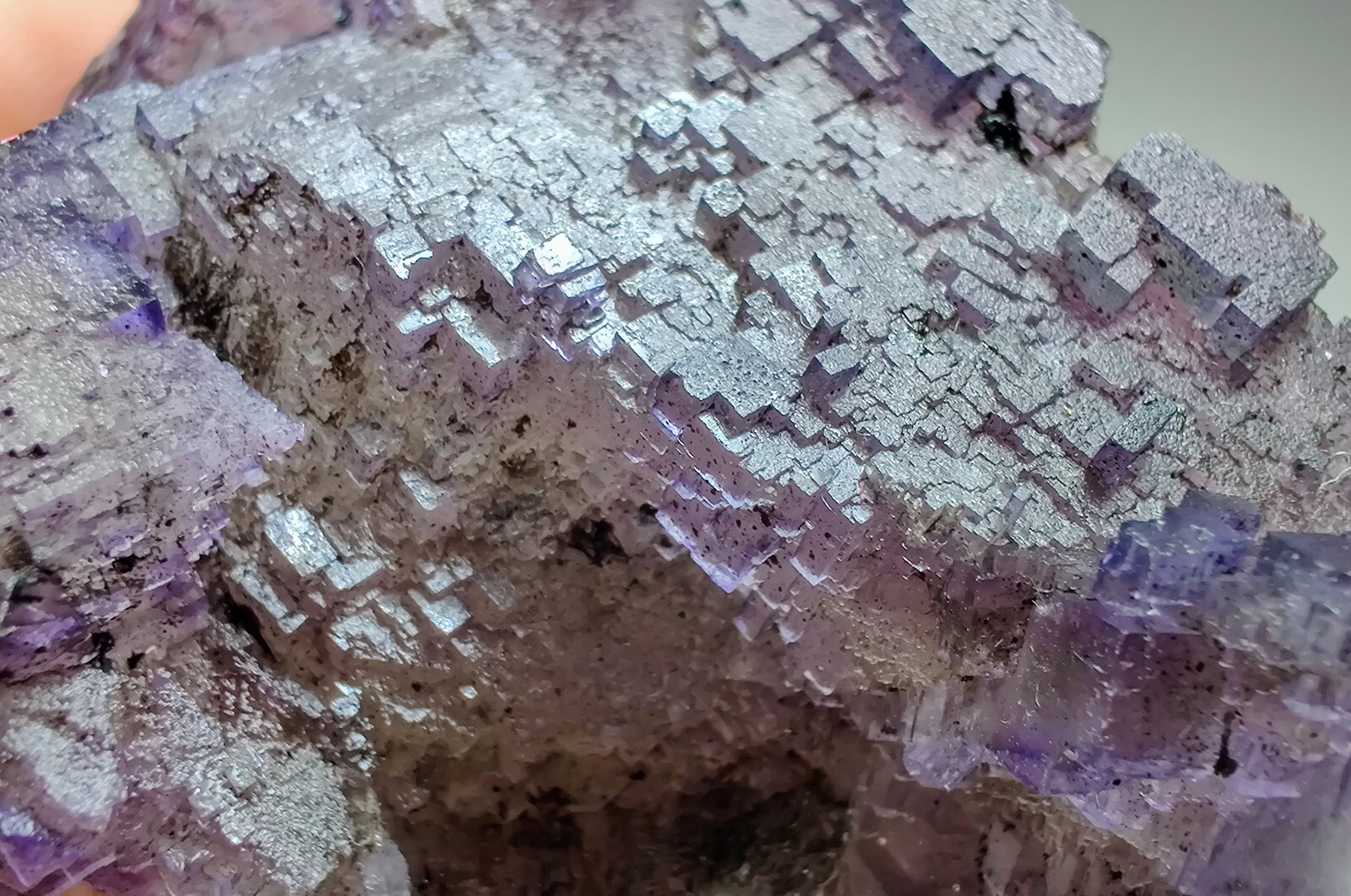 Fluorite crystals with Bitumen. Cave-in-Rock, Illinois. 98 grams.
