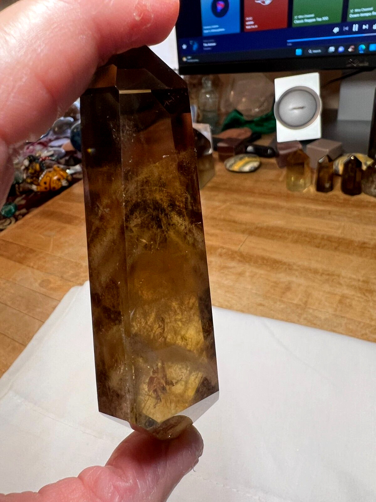 Rare Citrine Smokey Phantom DBL Terminated Crystal Point Zambia Africa 441