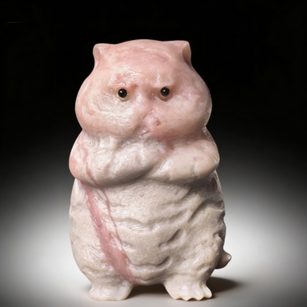 2.8inNatural Pink Opal ‘Fang ErBao’ Cat Figurine – Healing Crystal Home Decor