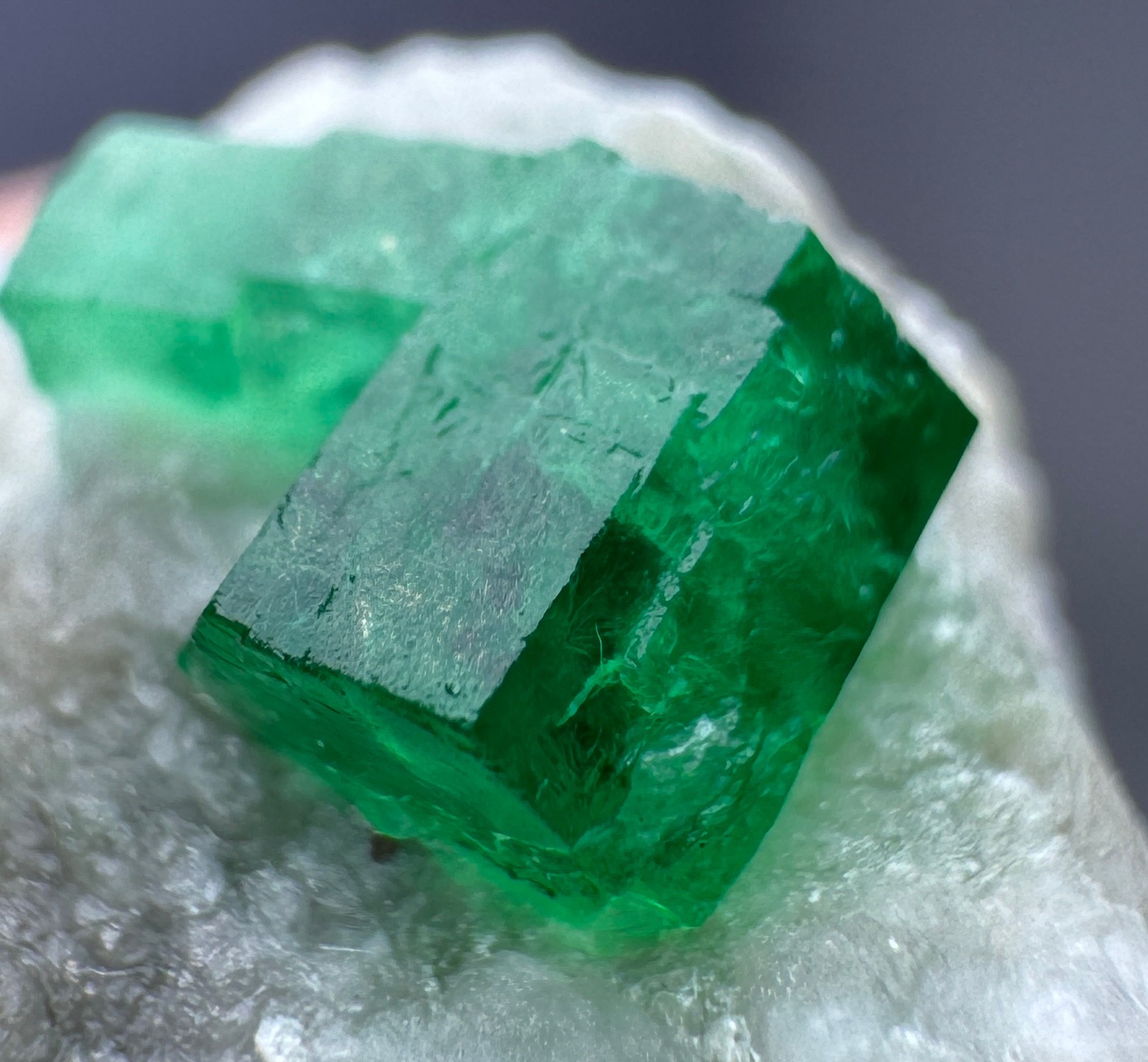 49 Ct Full Terminated Top Green Swat Emerald Crystals On Matrix From Pak