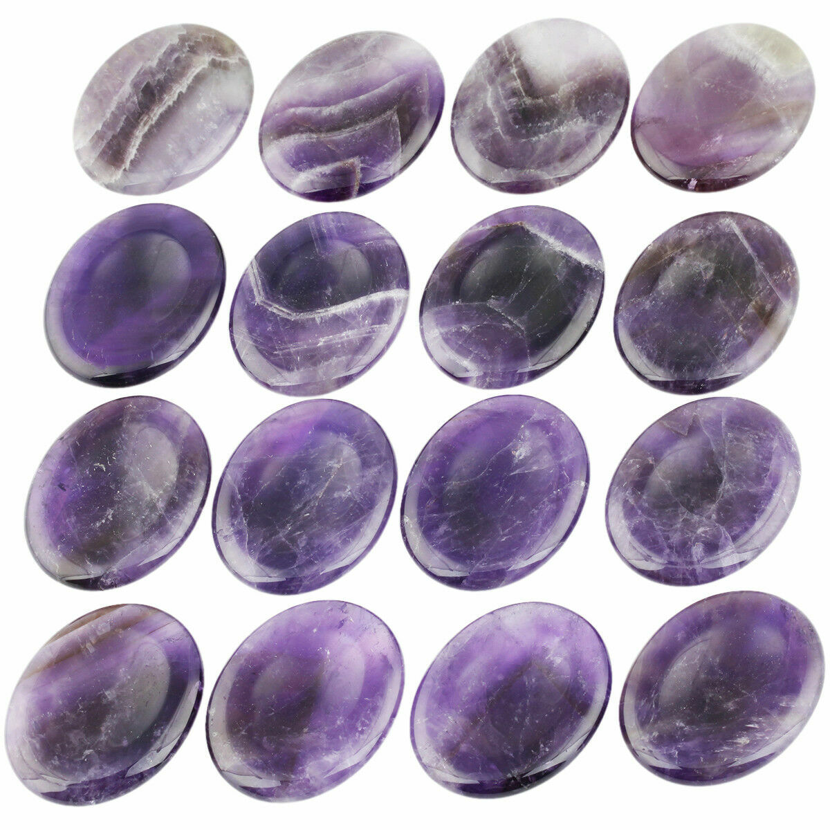 Healing Crystal Oval Thumb Worry Stone Pocket Palm Stone Chakra Reiki Meditation
