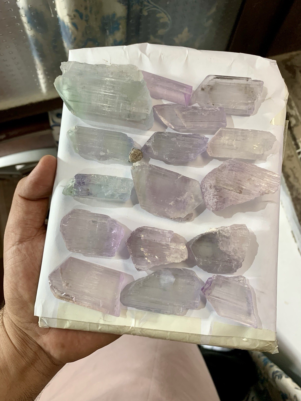 Multi Colour Kunzite 2000 Grams Well Terminated Crystals Lot ,(130 Crystals )