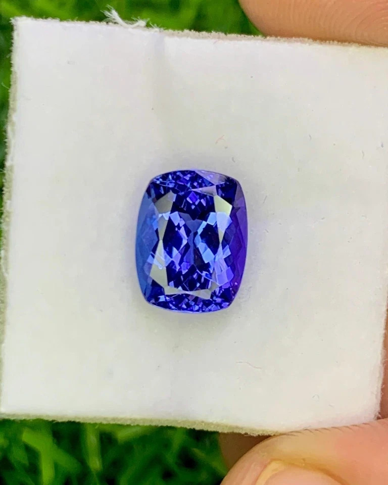 Certified Tanzania Tanzanite Flawless Blue 8.86 Ct+ Loose Cushion Cut Gemstone