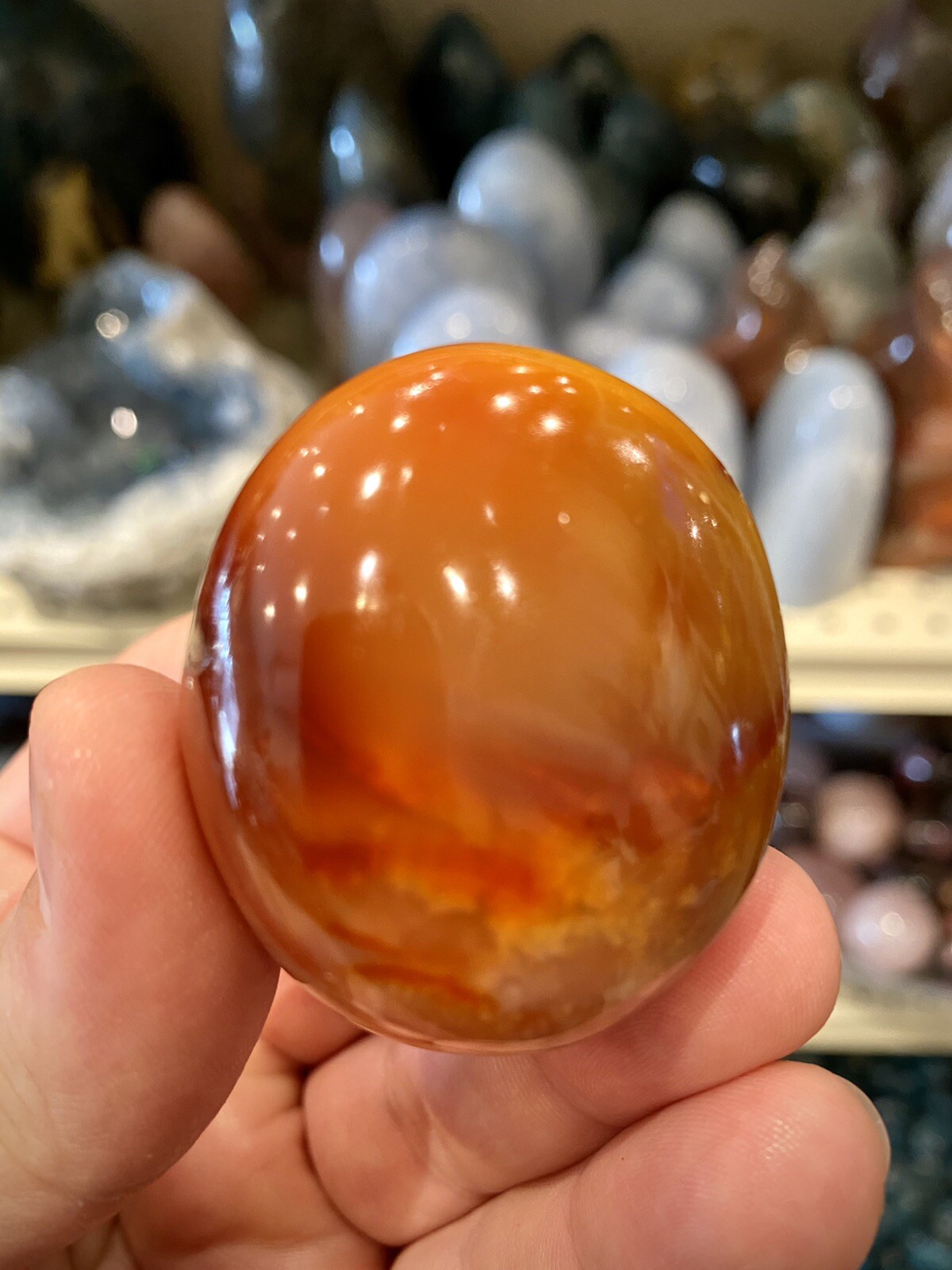Carnelian Crystal Stone Healing Crystals Yoga Reiki Meditation Rock 2×1,5″ ZENDA