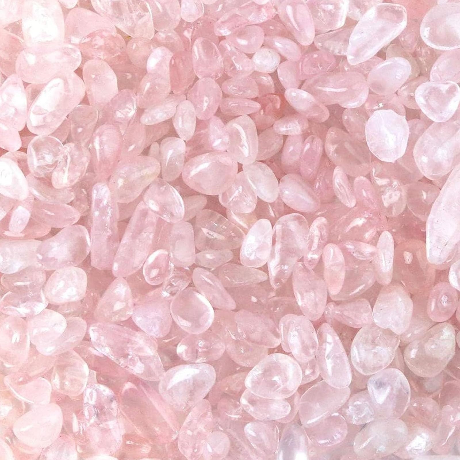 Rose Quartz Crystals 1lb Pink Crushed Chips Bulk Tumbled Stones Irregular Shaped
