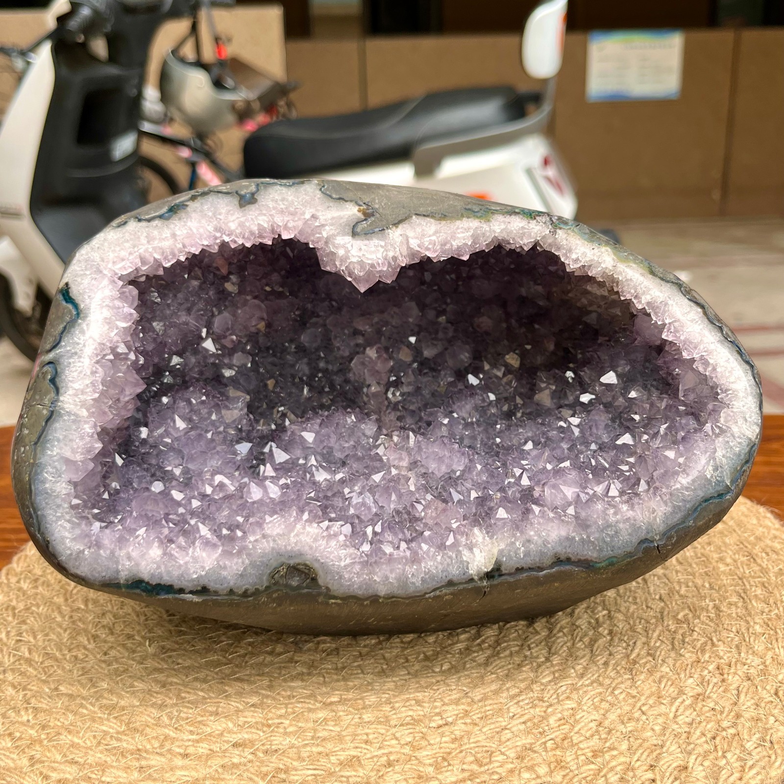 Amethyst Crystal Geode Cluster Natural Druzy Cave Display Stone 11.2 lb