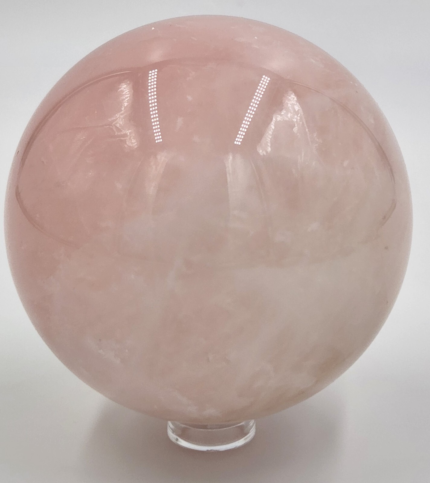 73mm Large Natural Pink Rose Quartz Crystal Sphere Ball Healing Stone W/ Stand