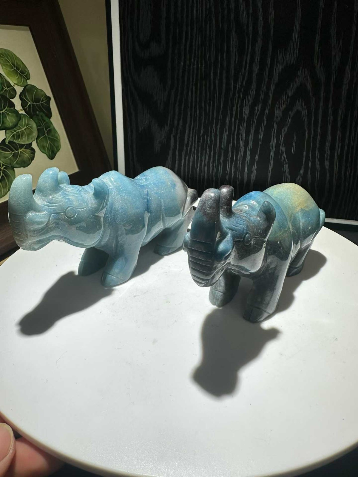 1pc Natural Trolleite Quartz Carved Rhinoceros Skull Crystal Reiki Decor