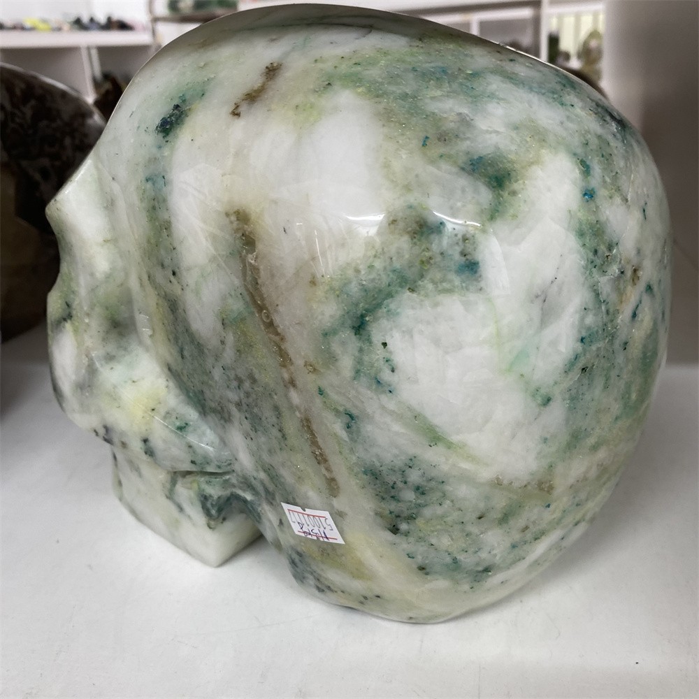 Customized Random1pc 24.9LB 8.4″ Large Phoenix Stobe/Chrysocolla Skull Crystal