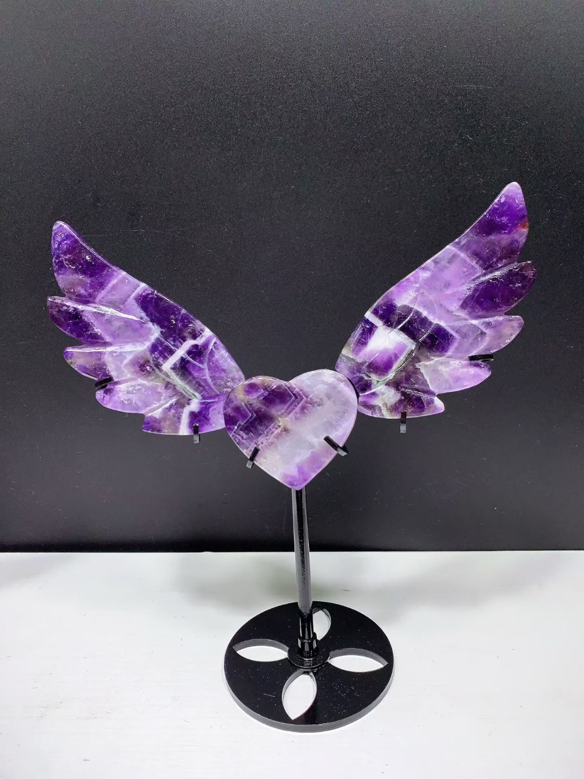 Natural Dream Amethyst Quartz crystal carved Wings of Love Decor heal Gift 1pc