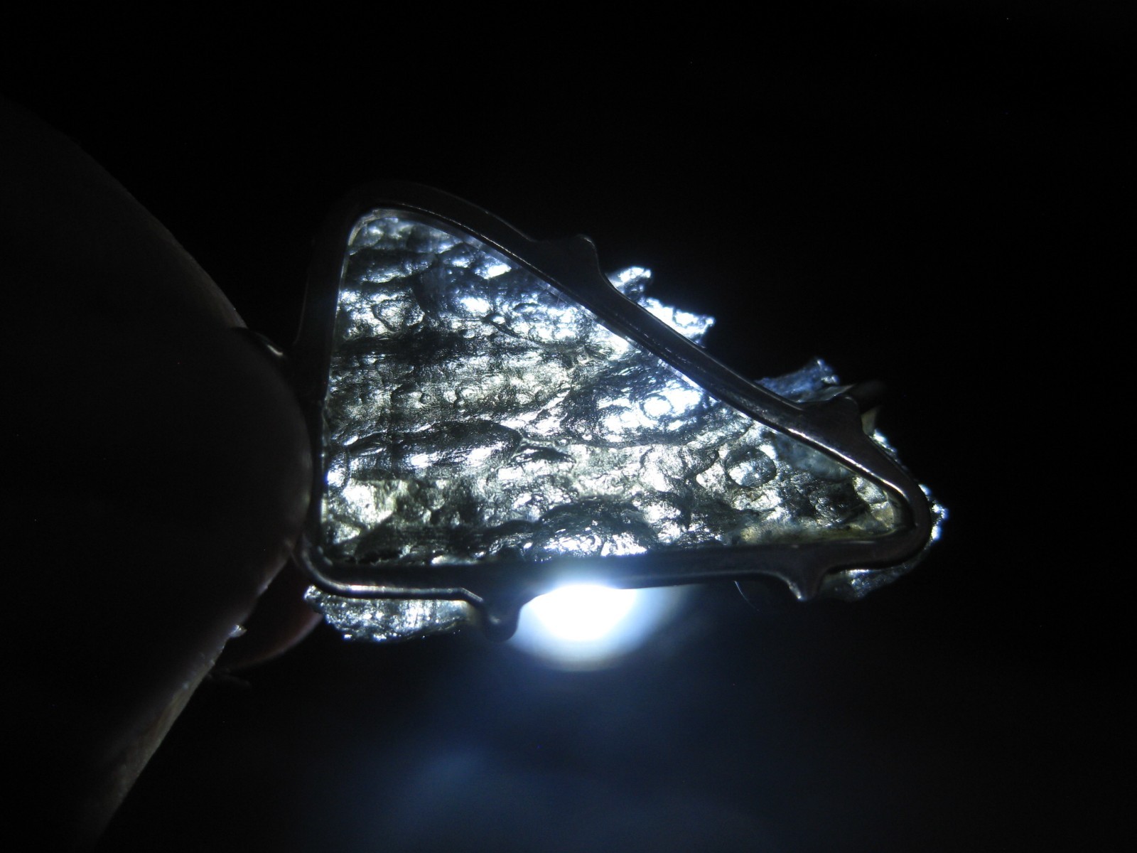 Moldavite pendant Nova Hospode,tektite genuine, Czechia impact glass