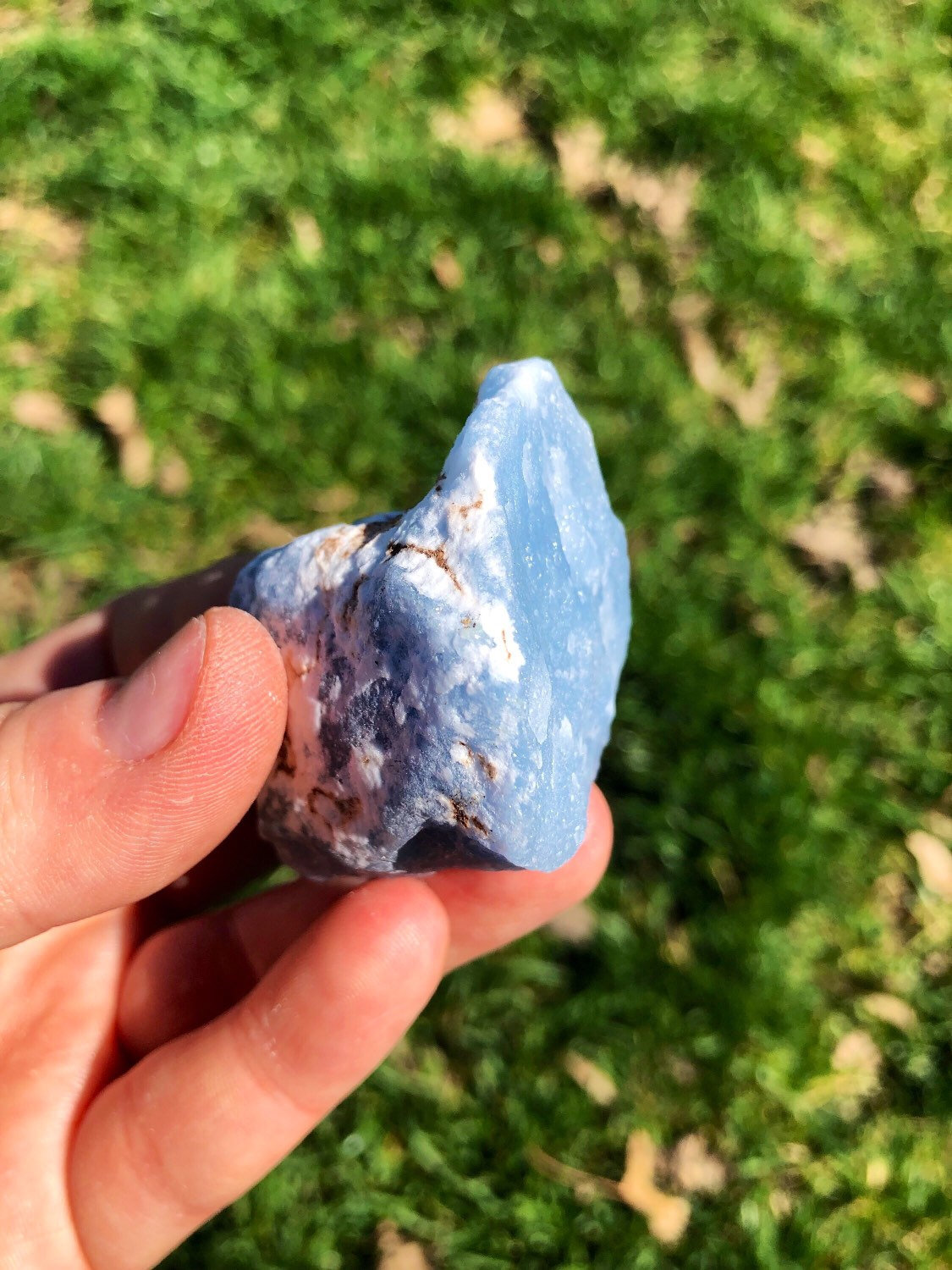 Raw Angelite Stone, Natural Angelite from Peru