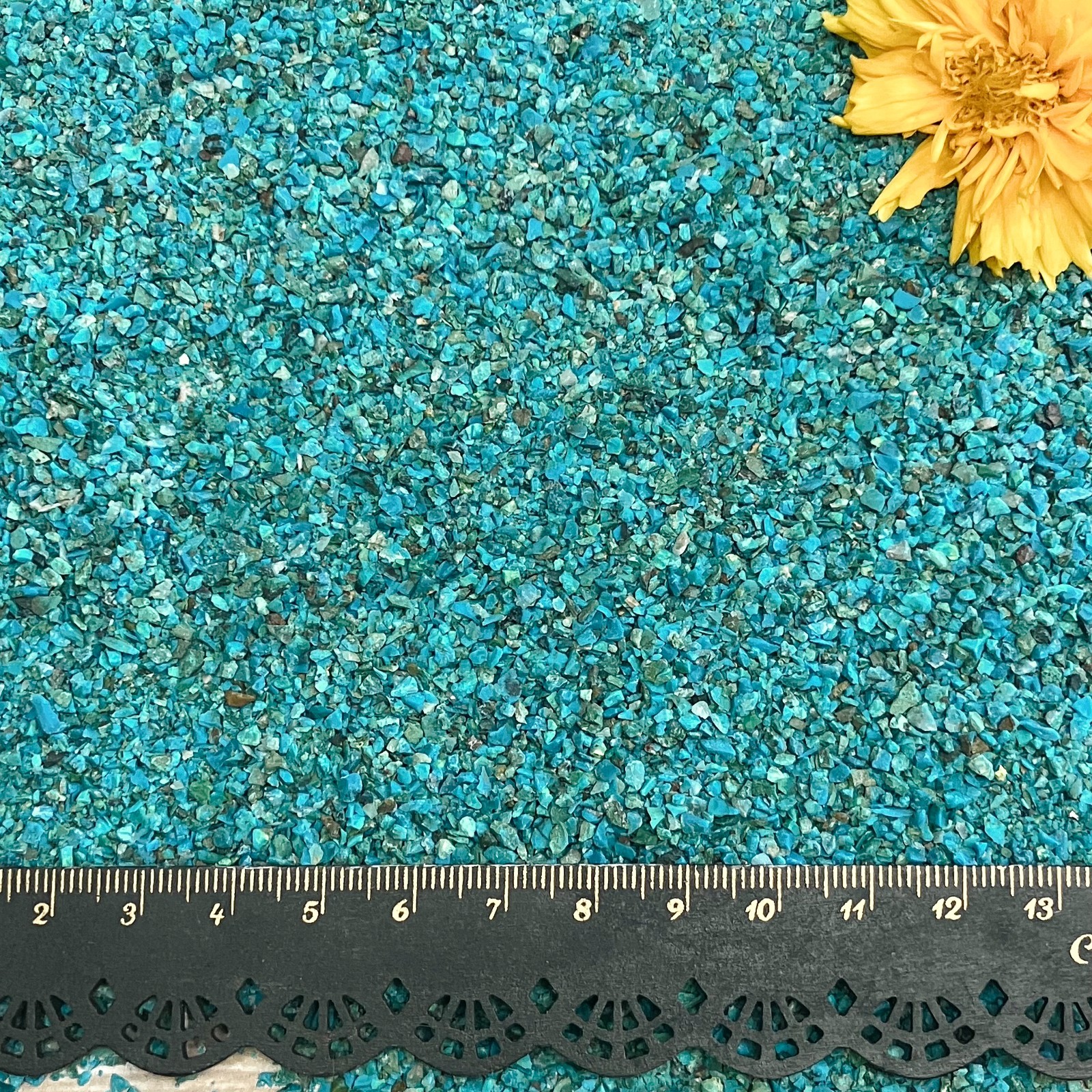 Crushed Dark Blue Chrysocolla Sand w/Matrix, 0.25mm-2mm for Inlay, Closeout Deal