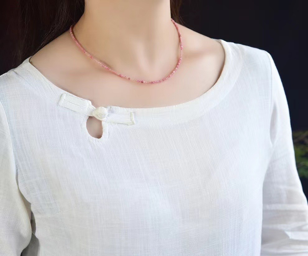 Natural Redwood grain Crystal Choker Healing Dainty Women’s Necklace