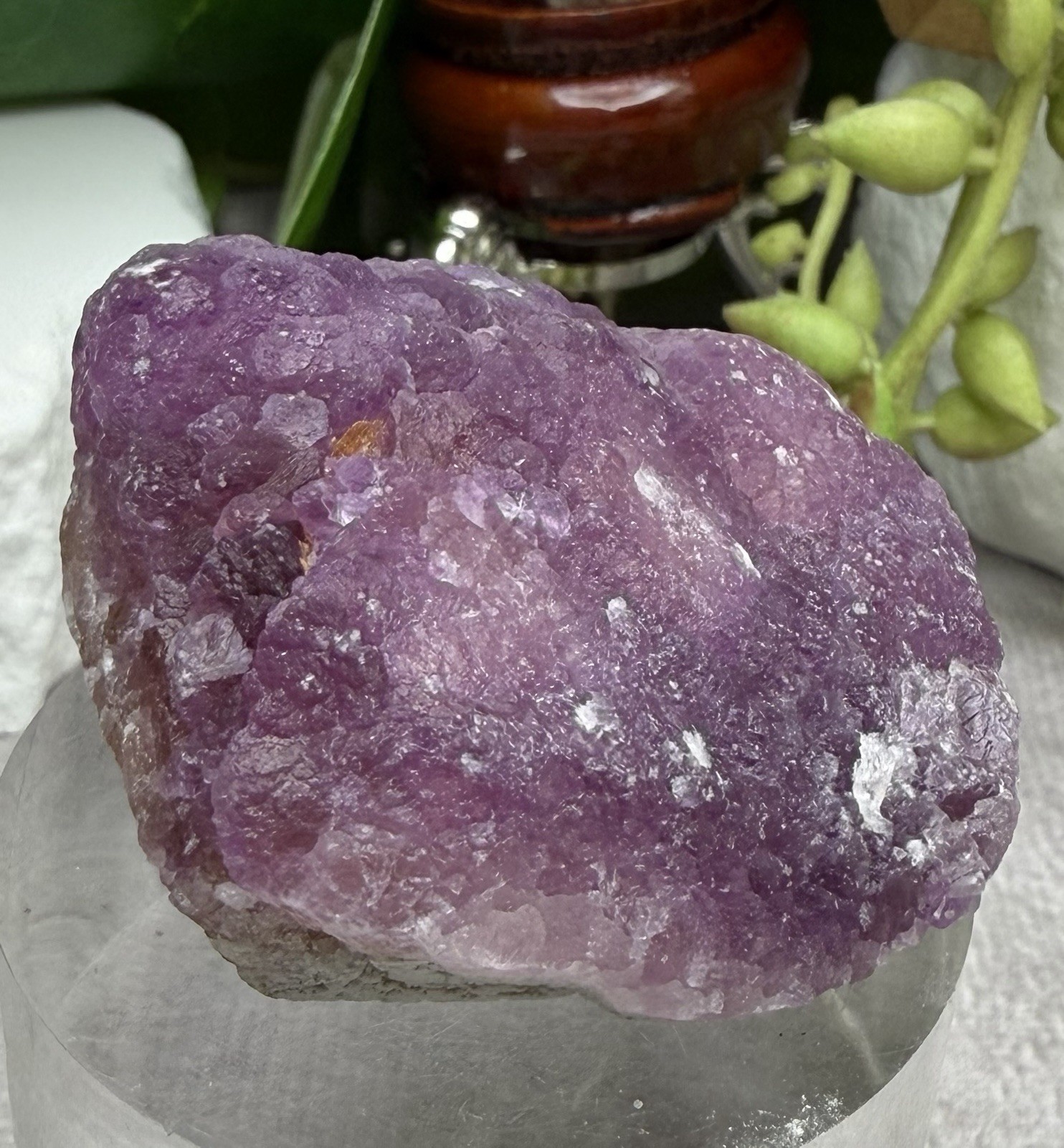 Crystal 76g Pink Purple Bubble Fluorite UV Reactive Cluster Specimen Mineral Raw