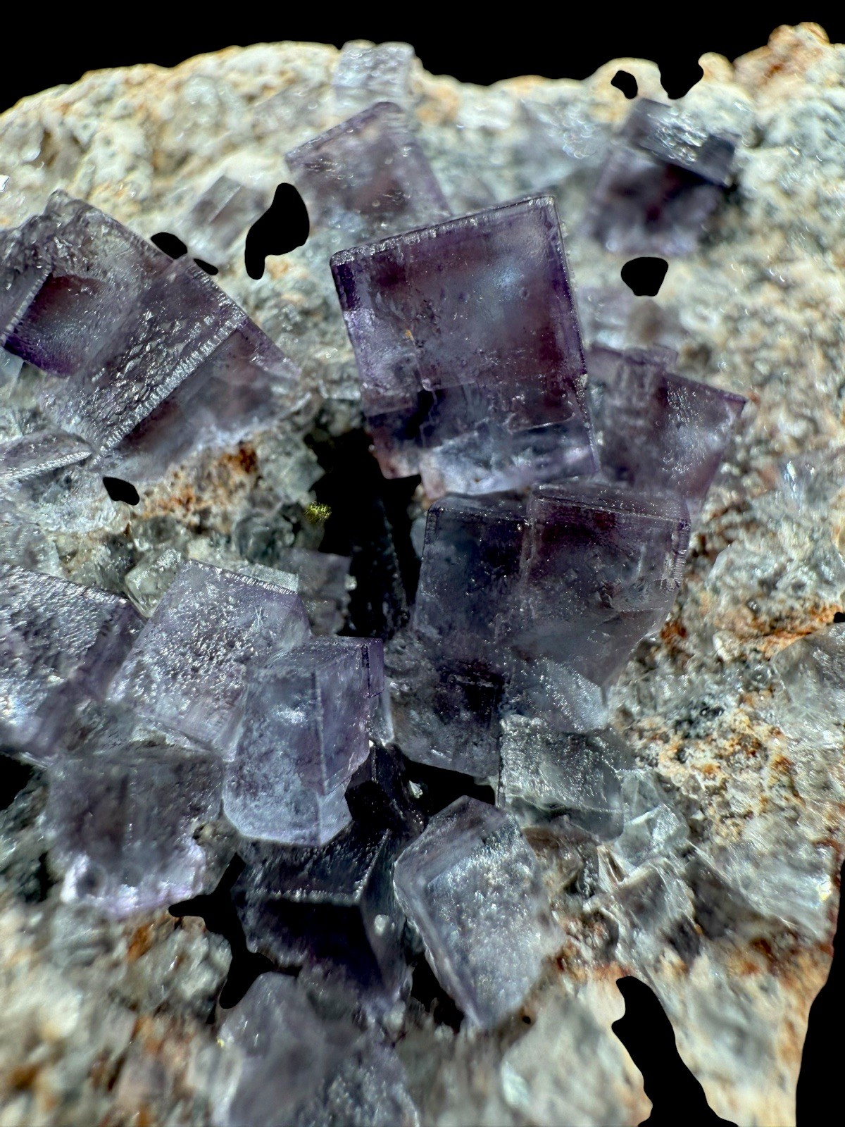 Purple Fluorite Crystals : Soureza Mine . Legrena Valley . Attica , Greece 🇬🇷
