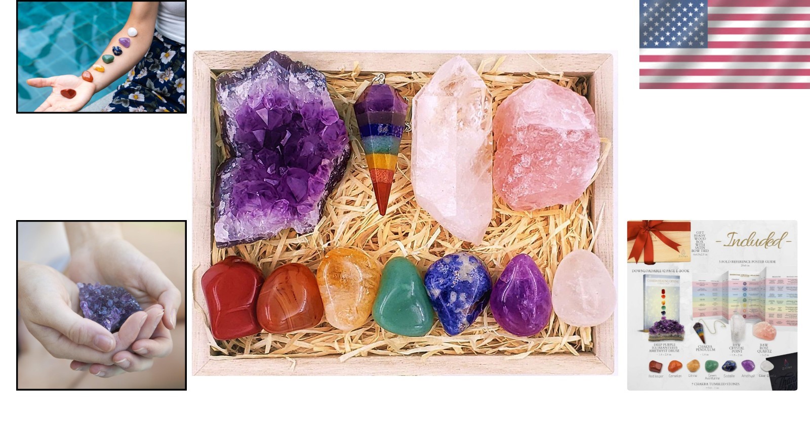 Complete Chakra Stones Set with Free E-Book & Guide – Excellent Gift Idea
