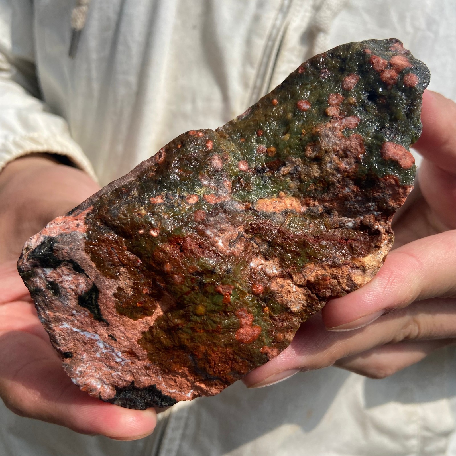 0.95lb Natural colourful ocean jasper raw stone crystal rough mineral specimen