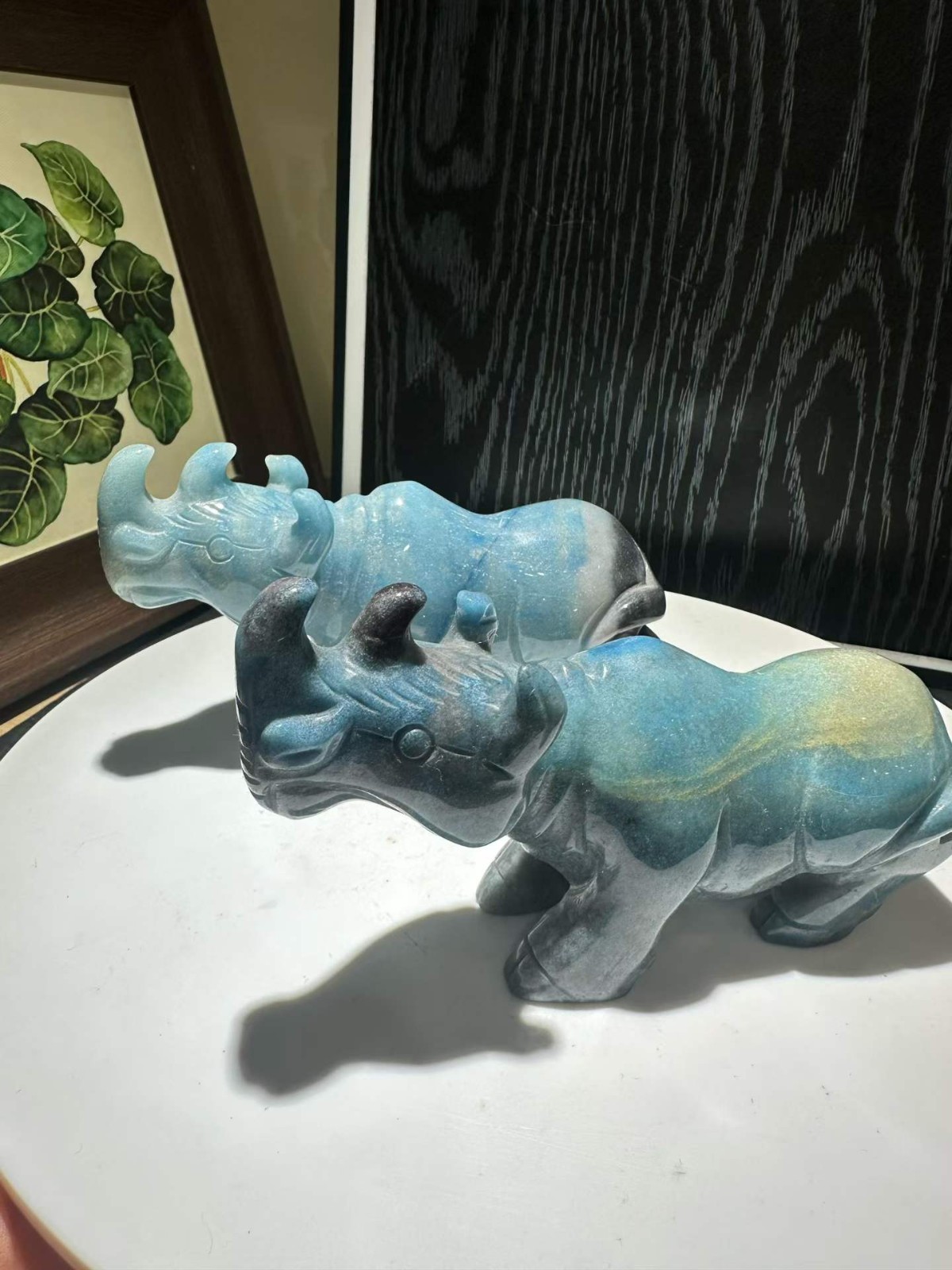 1pc Natural Trolleite Quartz Carved Rhinoceros Skull Crystal Reiki Decor