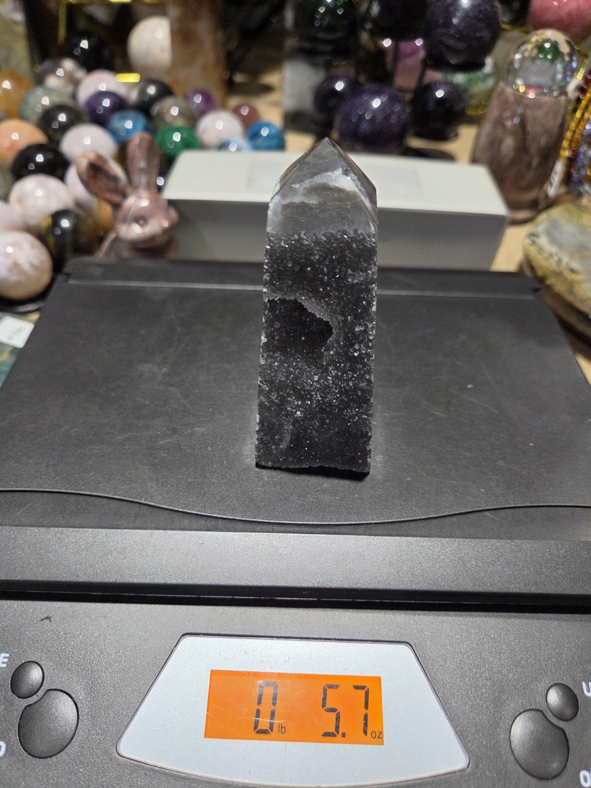 Crystal Druzy Black Sphalerite Tower Point