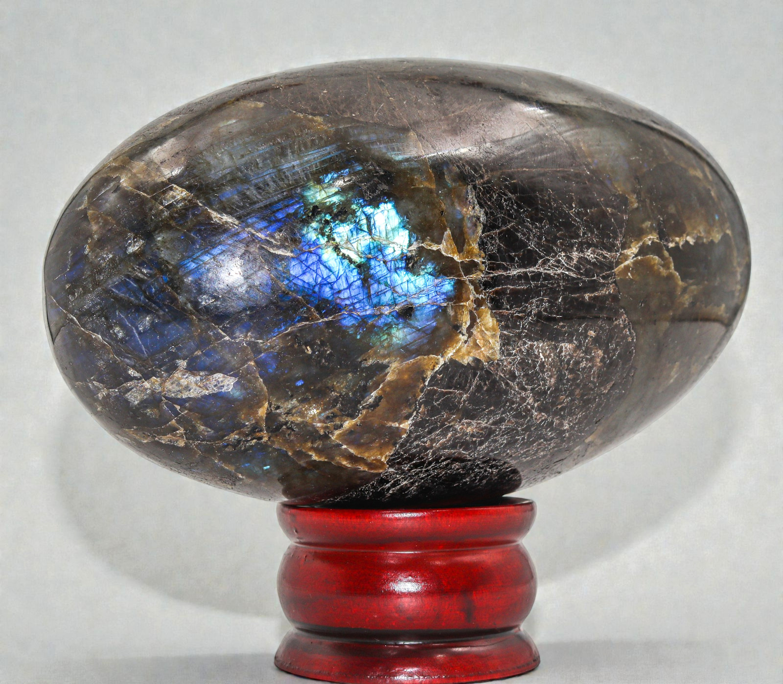 Flashy Green LABRADORITE Crystal Quartz Healing Energy Stone Lingam 180mm