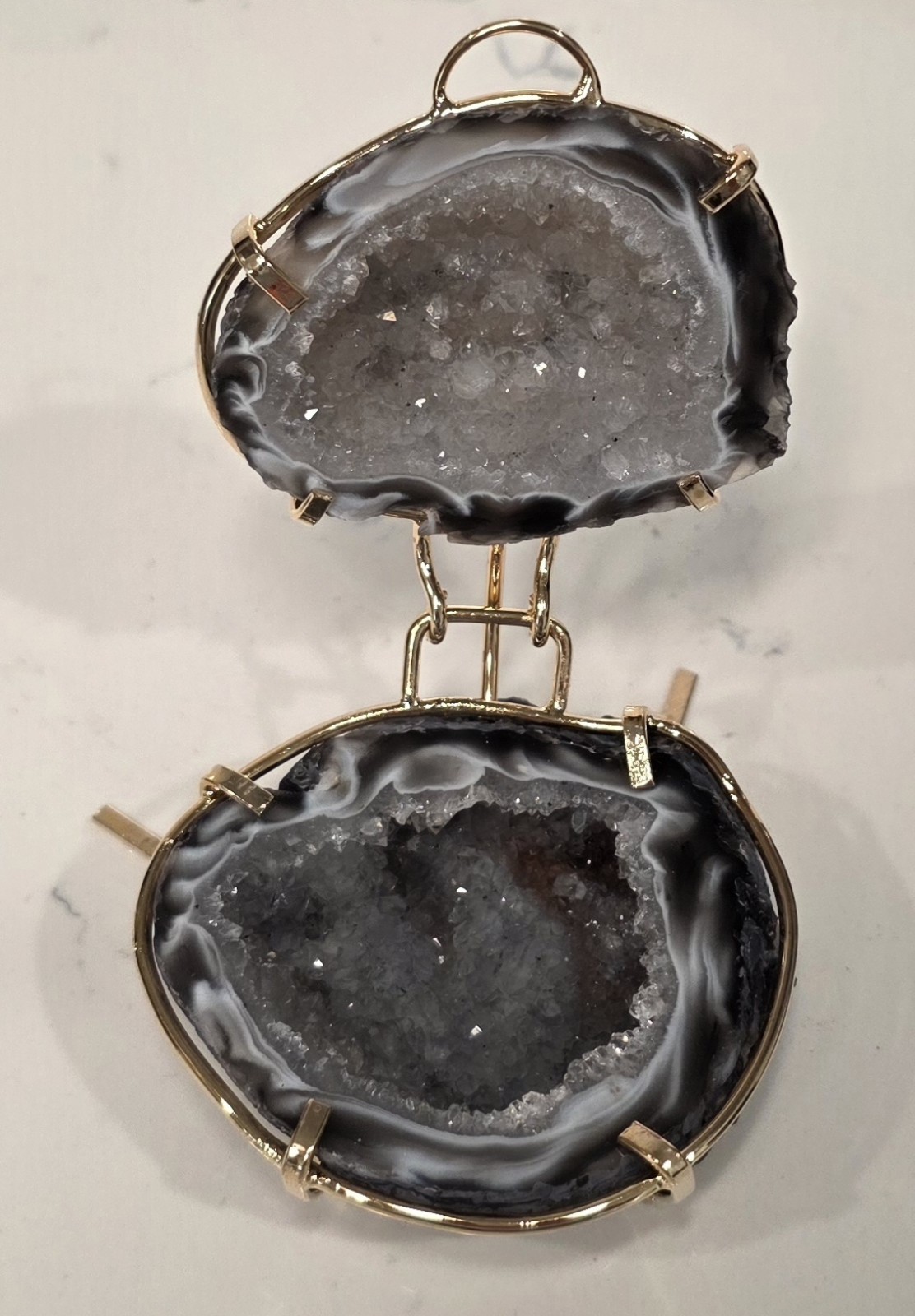 Natural Druzy Geode Crystal Jewelry Box #6
