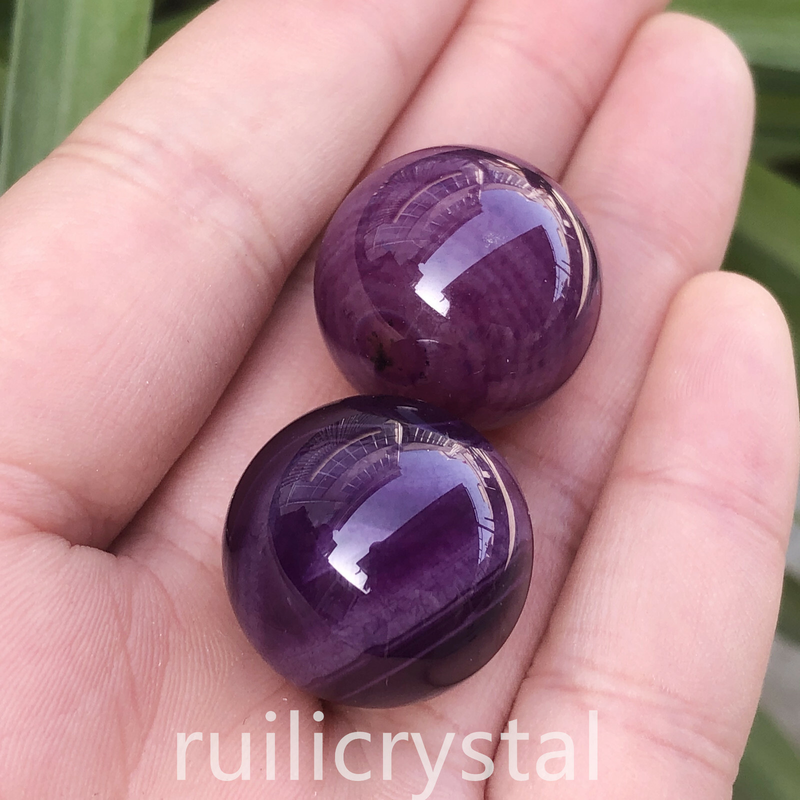 7pcs Natural Purple agate Quartz Sphere Crystal Ball Reiki Healing 20mm