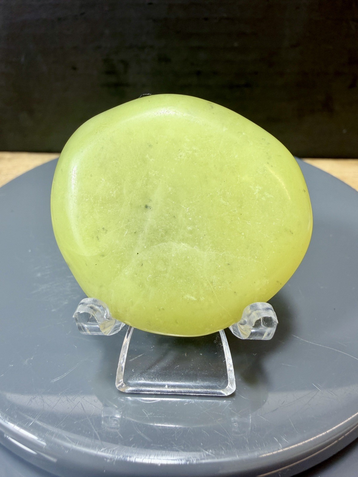 Crystal Lemon Jade Palm Stone Flat Healing Spiritual Collect yellow pocket 25g 4