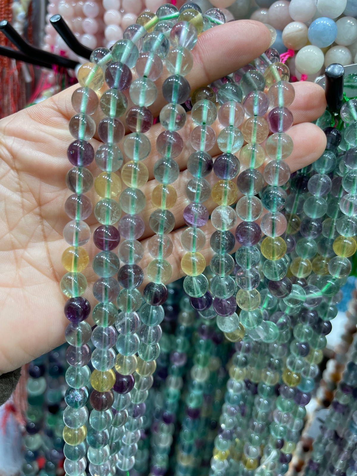 Natural Multicolor Fluorite About 50 PCS Beads Round Gemstone Loose Beads 8-9MM