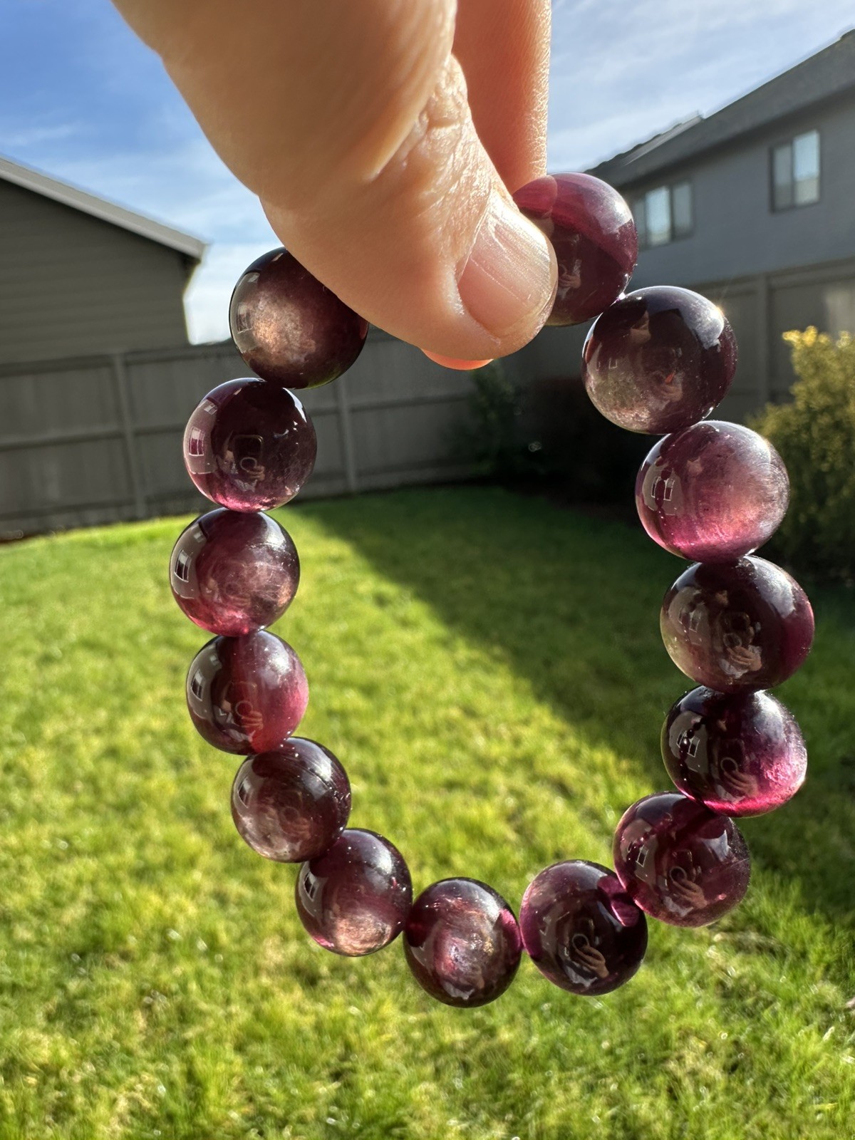 15mm AAA Grade Purple Lepidolite Bracelet