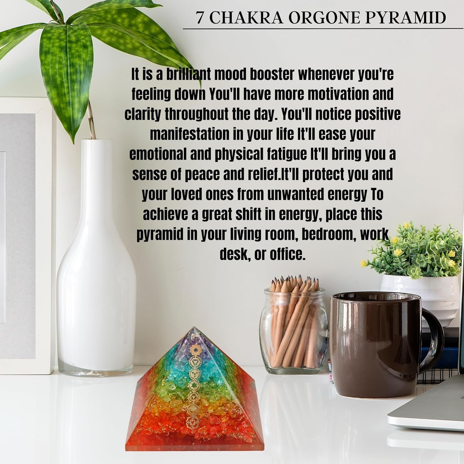 Handcrafted Orgone Pyramid Chakra Balancing Energy Generator Meditation Pyramid